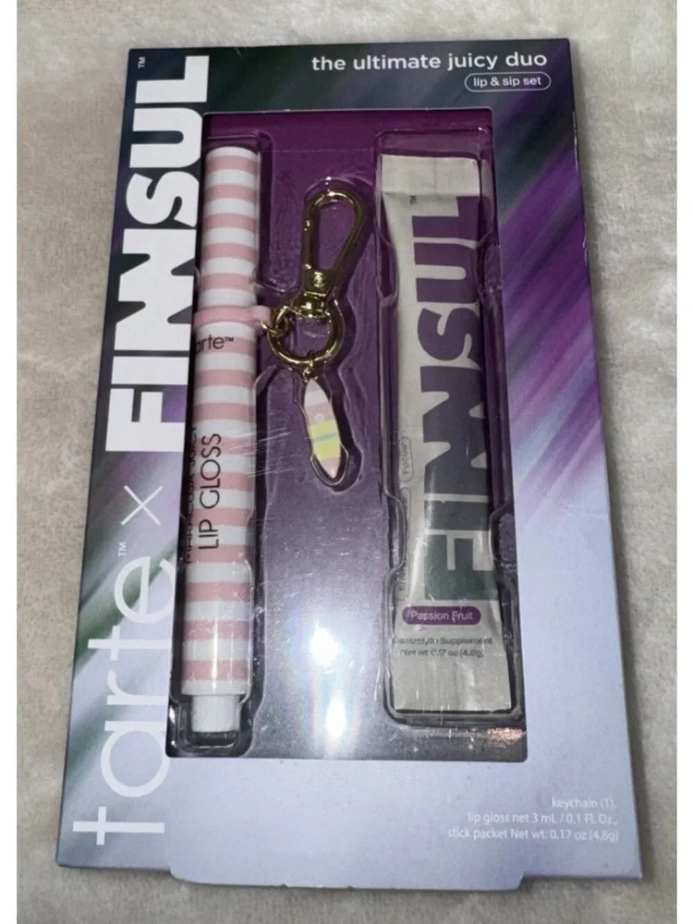NEW TARTE x FINNSUL The Ultimate Juicy Duo Lip And Sip Set Passionfruit Sealed